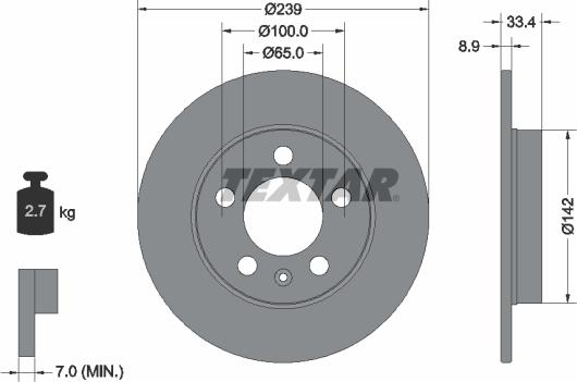 Textar 92105803 — Tarcza hamulcowa
