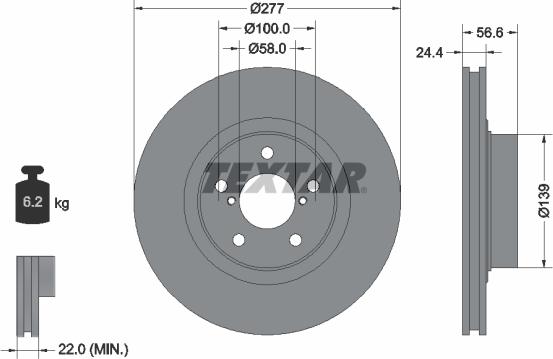 Textar 92094603 — Tarcza hamulcowa