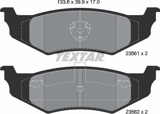 Textar 2356102 — Zestaw klocków hamulcowych, hamulce tarczowe