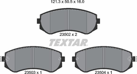 Textar 2350201 — Zestaw klocków hamulcowych, hamulce tarczowe