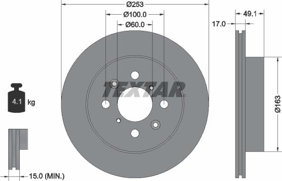 Textar 92135303 — Tarcza hamulcowa