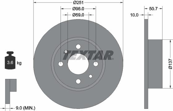 Textar 92034203 — Tarcza hamulcowa