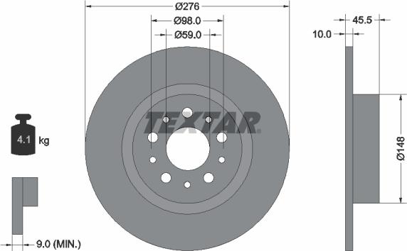 Textar 92114703 — Tarcza hamulcowa
