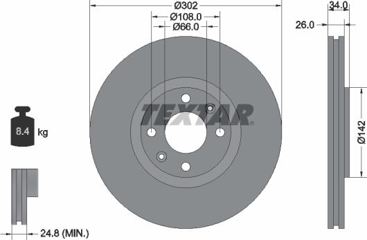 Textar 92133203 — Tarcza hamulcowa