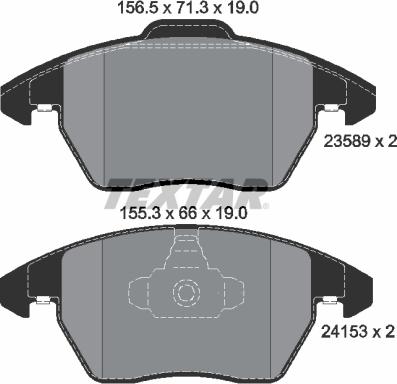 Textar 2358901 — Zestaw klocków hamulcowych, hamulce tarczowe