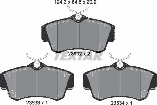 Textar 2353202 — Zestaw klocków hamulcowych, hamulce tarczowe