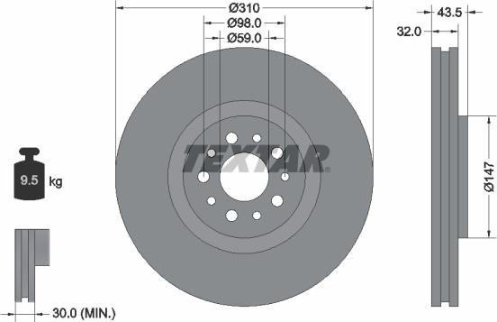 Textar 92118100 — Tarcza hamulcowa