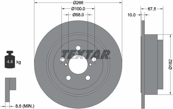 Textar 92082000 — Tarcza hamulcowa