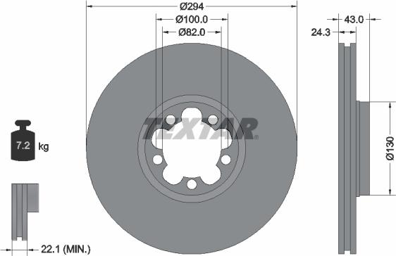 Textar 92103803 — Tarcza hamulcowa