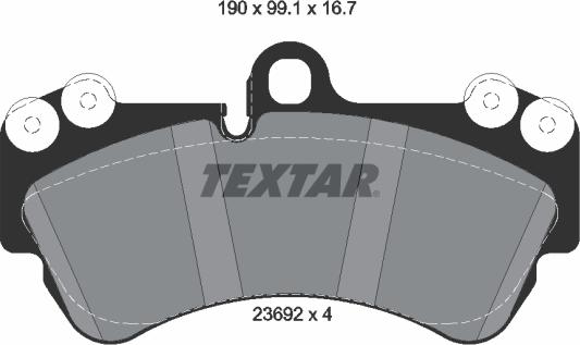 Textar 2369202 — Zestaw klocków hamulcowych, hamulce tarczowe