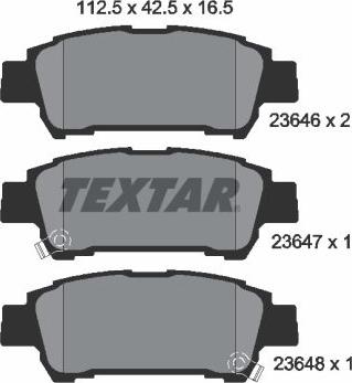 Textar 2364601 — Zestaw klocków hamulcowych, hamulce tarczowe