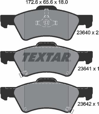 Textar 2364001 — Zestaw klocków hamulcowych, hamulce tarczowe