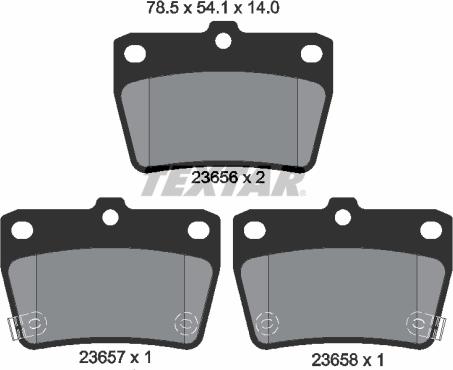Textar 2365601 — Zestaw klocków hamulcowych, hamulce tarczowe