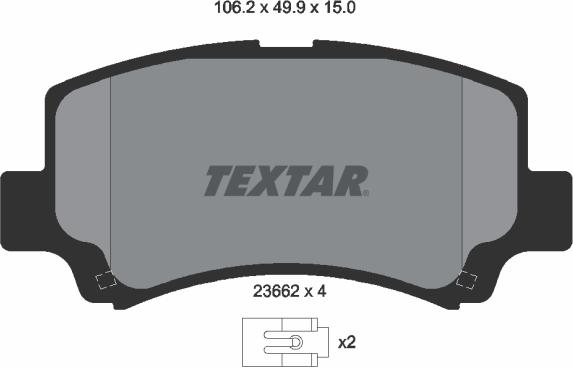 Textar 2366201 — Zestaw klocków hamulcowych, hamulce tarczowe