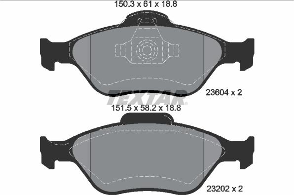 Textar 2360406 — Zestaw klocków hamulcowych, hamulce tarczowe