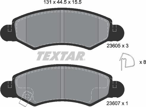 Textar 2360501 — Zestaw klocków hamulcowych, hamulce tarczowe