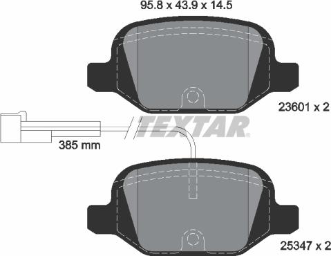 Textar 2360104 — Zestaw klocków hamulcowych, hamulce tarczowe