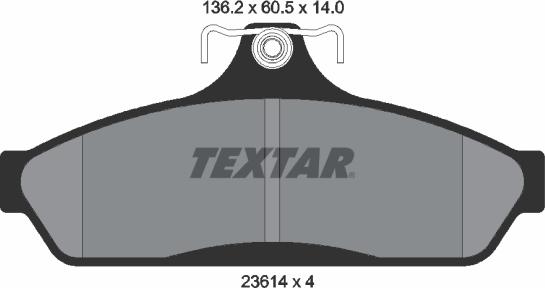 Textar 2361401 — Zestaw klocków hamulcowych, hamulce tarczowe