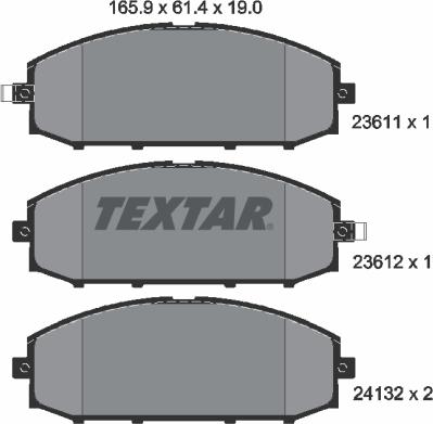 Textar 2361101 — Zestaw klocków hamulcowych, hamulce tarczowe