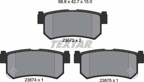 Textar 2367301 — Zestaw klocków hamulcowych, hamulce tarczowe