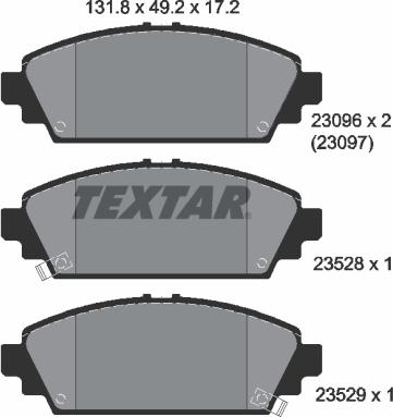 Textar 2309601 — Zestaw klocków hamulcowych, hamulce tarczowe