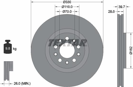 Textar 92220903 — Tarcza hamulcowa