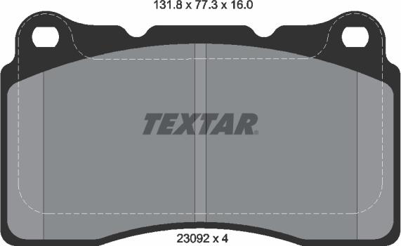 Textar 2309203 — Zestaw klocków hamulcowych, hamulce tarczowe