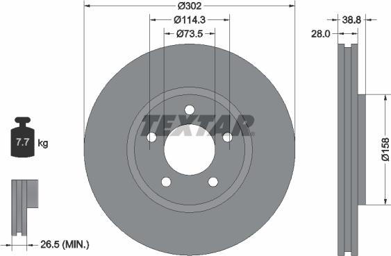 Textar 92108200 — Tarcza hamulcowa