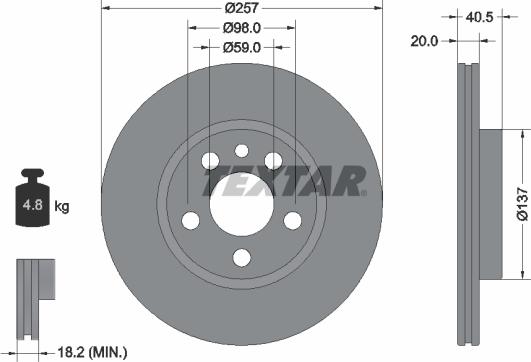 Textar 92088003 — Tarcza hamulcowa
