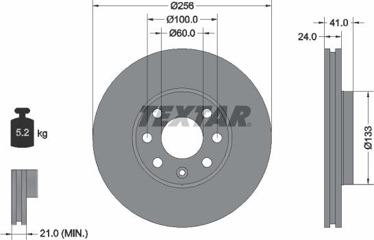 Textar 92091803 — Tarcza hamulcowa