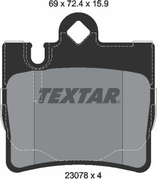 Textar 2307801 — Zestaw klocków hamulcowych, hamulce tarczowe