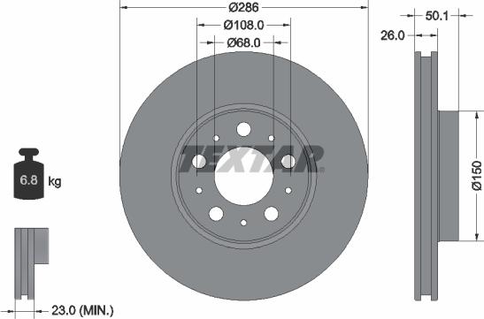 Textar 92100503 — Tarcza hamulcowa
