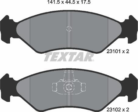 Textar 2310101 — Zestaw klocków hamulcowych, hamulce tarczowe