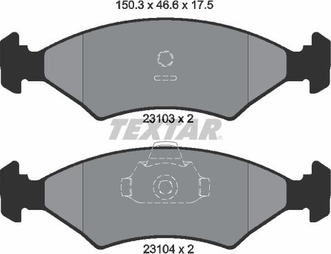 Textar 2310301 — Zestaw klocków hamulcowych, hamulce tarczowe