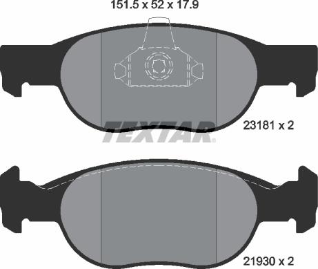 Textar 2318101 — Zestaw klocków hamulcowych, hamulce tarczowe