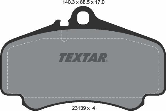Textar 2313901 — Zestaw klocków hamulcowych, hamulce tarczowe