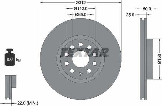 Textar 92120505 — Tarcza hamulcowa