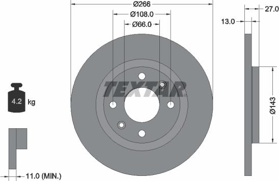 Textar 92089103 — Tarcza hamulcowa