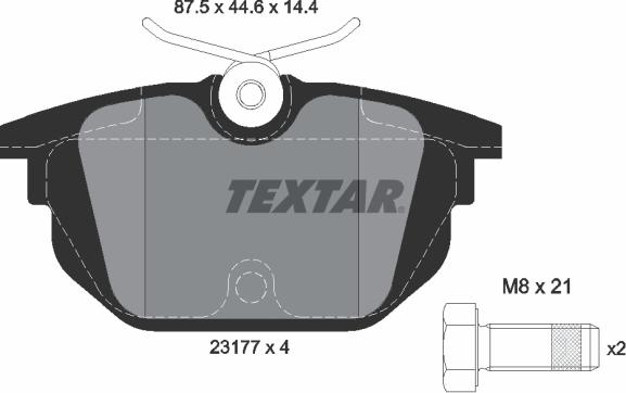 Textar 2317703 — Zestaw klocków hamulcowych, hamulce tarczowe