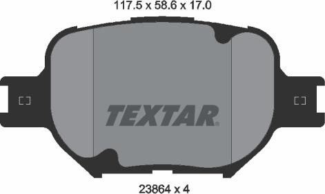 Textar 2386401 — Zestaw klocków hamulcowych, hamulce tarczowe