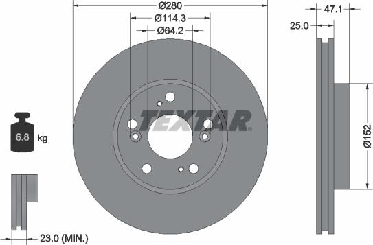Textar 92146603 — Tarcza hamulcowa