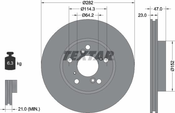 Textar 92227503 — Tarcza hamulcowa