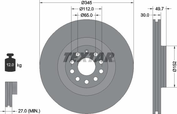 Textar 92120605 — Tarcza hamulcowa