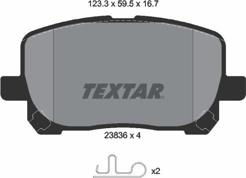 Textar 2383601 — Zestaw klocków hamulcowych, hamulce tarczowe