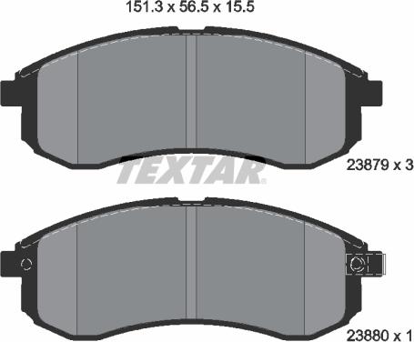 Textar 2387902 — Zestaw klocków hamulcowych, hamulce tarczowe