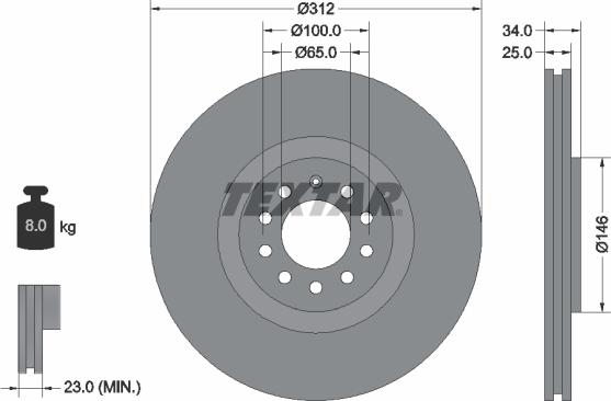 Textar 92098505 — Tarcza hamulcowa