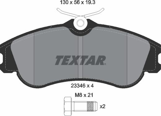 Textar 2334602 — Zestaw klocków hamulcowych, hamulce tarczowe