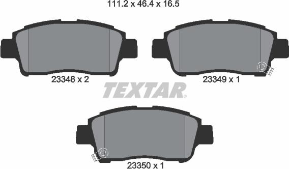 Textar 2334803 — Zestaw klocków hamulcowych, hamulce tarczowe