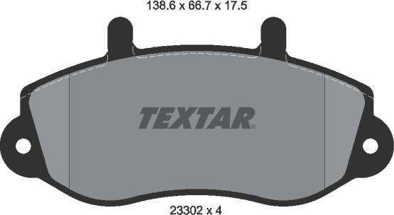 Textar 2330201 — Zestaw klocków hamulcowych, hamulce tarczowe