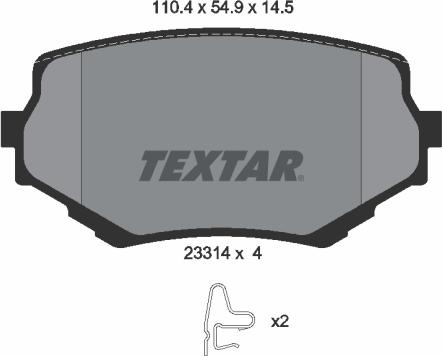 Textar 2331401 — Zestaw klocków hamulcowych, hamulce tarczowe